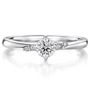 Solid 14k White Gold Diamond Solitaire Ring Round 0.60 Carat Lab Created Sizable
