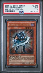 PSA 9 - 2005 YU-GI-OH! ELEMENTAL ENERGY 1ST EDITION EN010 CHTHONIAN SOLDIER ULTI - Picture 1 of 2