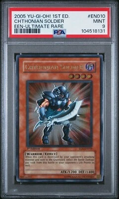 PSA 9 - 2005 YU-GI-OH! ELEMENTAL ENERGY 1ST EDITION EN010 CHTHONIAN SOLDIER ULTI - Image 1 of 2