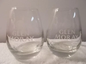 Two Glen Moray Speyside Scotch Whisky Elgin Occhiali classici incisi trasparenti - Foto 1 di 7