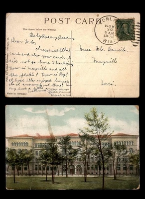 Mayfairstamps US 1908 Corliss to Mayville Large Building Postcard aau_65043 - Image 1 of 2