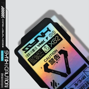 HOLOGRAPHIC CAUTION Autocollant Cyberpunk Techwear vinyle premium - élégant moderne - Photo 1/4
