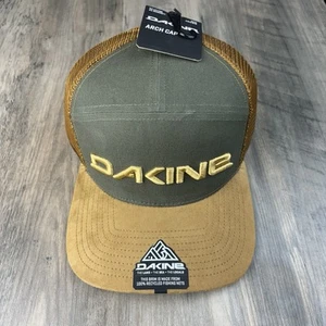 NEW Dakine Arch Trucker Hat Cap Snapback Adjustable Green Brown Outdoors Mesh - Picture 1 of 5