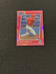 2021 Donruss Optic Rated Rookie #72 Mickey Moniak Rosa Rc Philadelphia Phillies - Foto 1 di 2