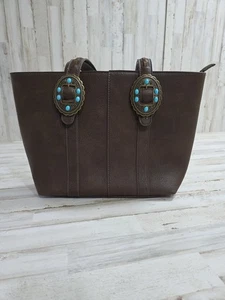 Bolso de Hombro Justin Western Cuero Encaje Tachonado Cartera Ocultar Llevar - Imagen 1 de 12