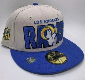 DRAFT LOS ANGELES RAMS 59FIFTY 5950 Men's Fitted New Era Hat Cap 7 1/2 - Picture 1 of 6