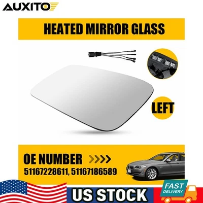 For BMW 535i GT XDRIVE 550i GT XDRIVE Driver Left Side Heated Mirror Glass - Image 1 of 4