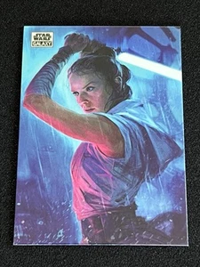 2024 Topps Chrome Star Wars Galaxy The Duel: Rey #72 Mini Diamond Refractor - Picture 1 of 2