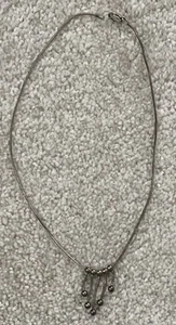 Vintage 925 STERLING SILBER KETTE HALSKETTE & Anhänger Design 16" Länge - Bild 1 von 3