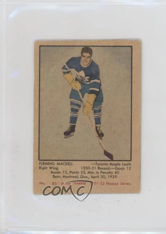1951-52 Parkhurst Fleming MacKell #83 Rookie RC - Image 1 of 2