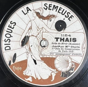 Mlle Charin : Louise / Thaïs RARE DISQUE 78 TOURS RPM 12" LA SEMEUSE - Picture 1 of 4