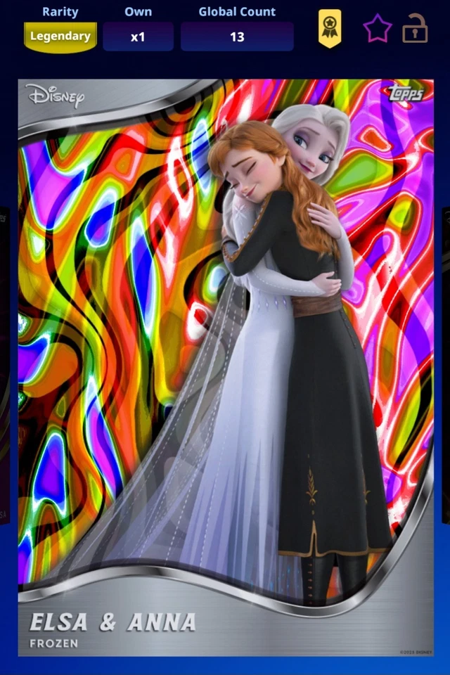 Disney Collect by Topps - Lava Rainbow Legendary Elsa & Anna Award 13cc - Image 1 of 1