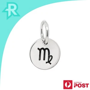 Virgo Zodiac Symbol Sterling Silver 925 Pendant Charm - Foto 1 di 7
