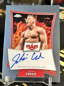 Julius Creed 2025 Topps Chrome WWE Raw Red Brand Auto #RBA-JLS On Card - Picture 1 of 2