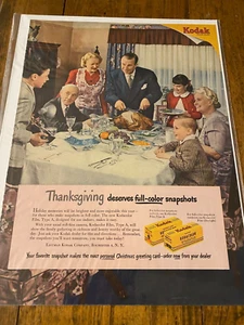 Vintage 1949 Kodak Kodacolor Film Thanksgiving Theme ad - Picture 1 of 1