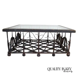 Antique Wrought Iron Mission Arts & Crafts Coffee Table Samuel Yellin Style - Picture 1 of 12