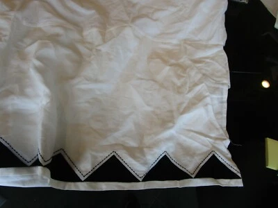 Pottery Barn Kids white linen ? black embroidery crib skirt photo shoot sample  - Image 1 of 4