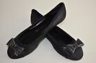 $348 NEW Juicy Couture STACY Black Sparkle Suede Flats Bow JEWELED Shoes 9.5