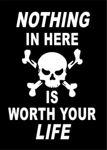 Nothing In HERE Worth Life Calavera Vinilo Calcomanía Camión Coche Caja de Herramientas Pegatina Ventana - Imagen 1 de 1