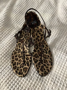 ✨️STUART WEITZMAN✨️ Lepard Print 2 Inch Heel Sandal Slide Wm's Sz 8 1/2 New - Picture 1 of 9