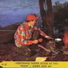 Postcard Co Fisherman Camping Row Boat Campfire Cooking Coffee Flame Lake River