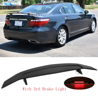 For Lexus LS460 52" Matte Black Rear Trunk Spoiler Wing w/ 3RD LED Brake Lights Foto 1 de 4