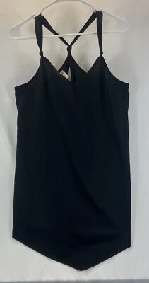 Camiseta sin mangas negra Tropical Escape traje de baño ligero para mujer talla pequeña Foto 1 de 4