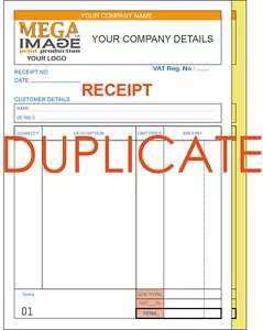 PERSONALISED DUPLICATE A5 INVOICE BOOK / PAD PRINT / NCR / RECEIPT/ ORDER - Picture 1 of 5