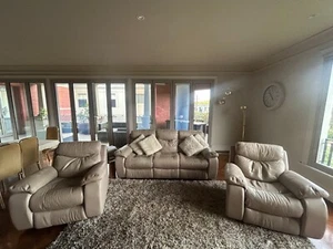 Leather Recliner Sofa Suite 3 + 1 + 1, Reclining Motion, 5 Seater - Picture 1 of 14