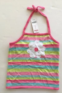 NWT Gymboree Palm Springs Sz 9 Striped Flower Sweater Halter Top - Foto 1 di 1