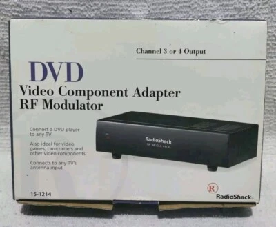 RF Modulator Audio Video Powered Switch Box RCA Coax RadioShack Model 15-1214 - Image 1 of 4