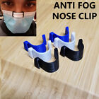 Ensemble de 6 clips de nez anti-brouillard lunettes de protection faciale bleues, noires et blanches