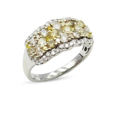 Anillo de oro de diamantes de 14 quilates 1 quilate blanco color elegante natural amarillo blanco champán Foto 1 de 4
