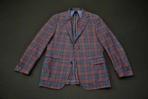 Hickey Freeman Weightless Jacket Sports Coat Blazer Blue Check Plaid 42 525CL - Picture 1 of 9