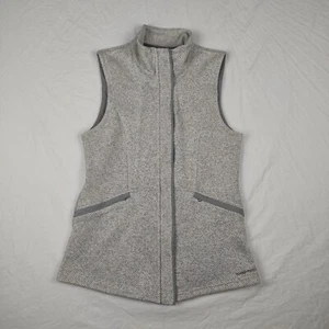 Exofficio Sz M Womens Full Zip Vest White/Gray Pockets Button - Picture 1 of 9
