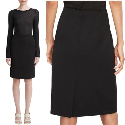 Saia lápis Vince frente costurada feminina 0 azul marinho fenda carreira minimalista nova com etiquetas - Imagem 1 de 4