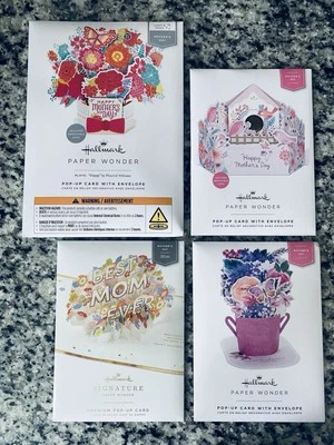 Lote de 4 Día de la Madre ~ Hallmark Paper Wonder ~ Diseño Tarjeta Pop-Up NUEVA ~ Amor Foto 1 de 4