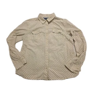 Vtg Tommy Hilfiger Button-Down Ivory Polka Dotted Long-Sleeve Shirt size X Large - Picture 1 of 8