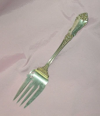 Tenedor de carne fría de plata esterlina Reed & Barton La Marquise ~ Elegante monograma 'H' Foto 1 de 4