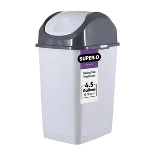 4.5 Gallon Trash Can with Swing Top Lid Waste Bin for Home Kitchen Office Bedroo - Picture 1 of 9