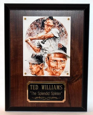 Ted Williams Red Sox "The Splendid Splinter" 7" x 9" Wood Plaque Art & Nameplate - Image 1 of 2