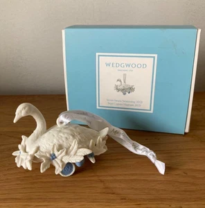 Adorno Wedgwood Cisne Natación Regalos Vacaciones Motivo 2021 Limitado con Caja - Imagen 1 de 4