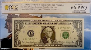 1969C*1$ San Francisco 💫 Note Fr1906-L* PCGS 66 Gem 💎 PPQ  - Picture 1 of 2