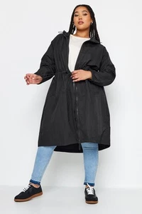 Yours Curve Women's Plus Size Lightweight Longline Parka Jacket - Picture 1 of 8