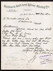 Jay Gould Montana 1892 - Hubbard Gold und Silber Bergbau Co - Briefkopf Rechnung