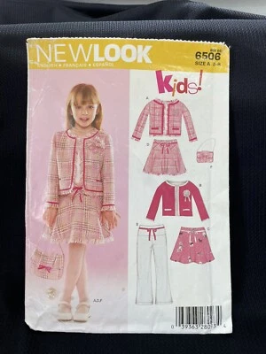 New Look Pattern 6506 Skirt, Jacket, Pants & Purse Sizes 3-8 Uncut New Old Stock - Image 1 of 4