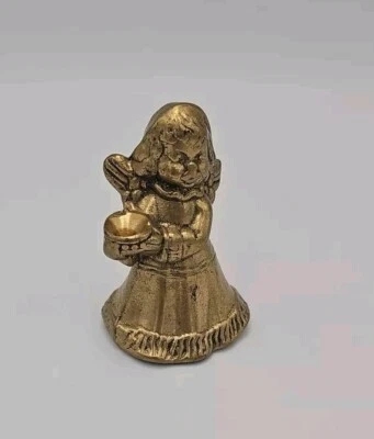 Estatuilla miniatura vintage hueca de latón/bronce ángel candelabro 2,25" Foto 1 de 4