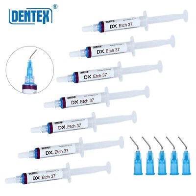 DENTEX DX.Etch 37 Dental Acid Etch Etching Gel 37% Etchant for Enamel Dentin Bonding