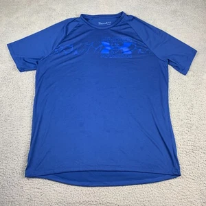 Under Armour Shirt Adult Extra Large Blue Logo Lightweight Outdoors Gym Mens - Picture 1 of 12