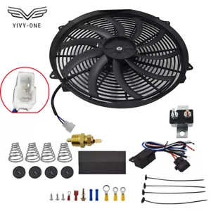 Radiator Electirc Thermo Fan & Mounting Kit 16inch 12V Pull Push 120W 3000 &CFM - Picture 1 of 16